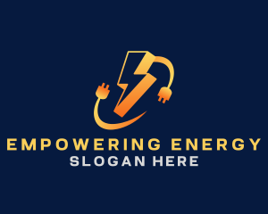 Lightning Bolt  Plug logo design