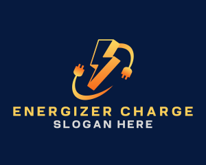 Lightning Bolt  Plug logo design