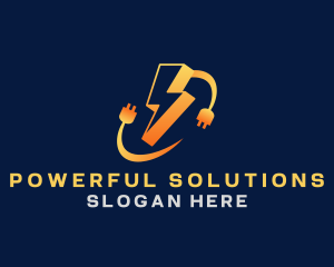 Lightning Bolt  Plug logo design