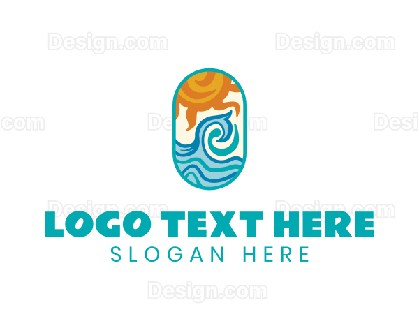 Ocean Wave Sun Logo