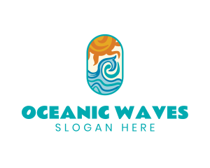 Ocean Wave Sun logo design