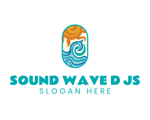 Ocean Wave Sun logo design