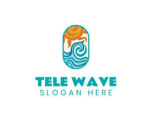 Ocean Wave Sun logo design