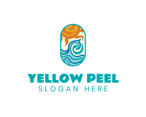 Ocean Wave Sun logo design