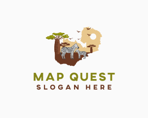 Zambia Wildlife Map logo design