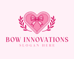 Bow Heart Wreath logo