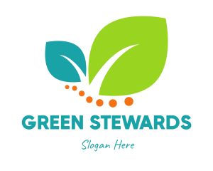 Leaves Organic Vegan logo design