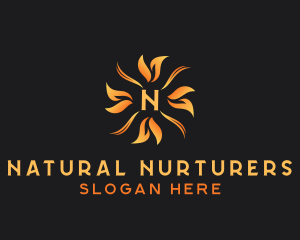 Organic Sun Leaf logo design