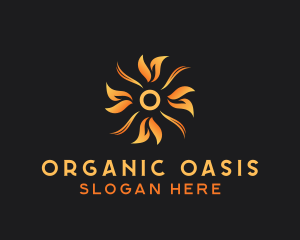 Organic Sun Leaf logo design