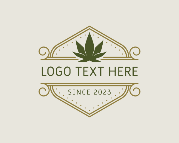 Elegant Marijuana Leaf logo