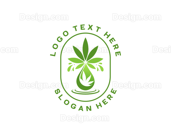 Marijuana Liquid Droplet Logo