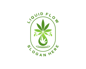 Marijuana Liquid Droplet logo design