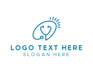 Blue Stethoscope Outline  logo