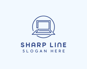 Laptop Line Art logo design