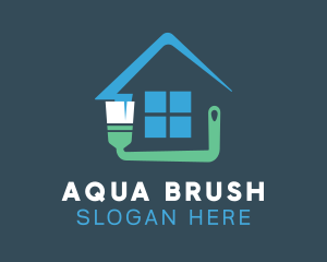 House Paintbrush Construction logo design