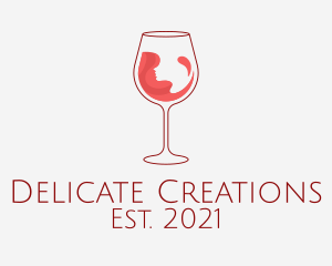 Red Wine Glass  logo design