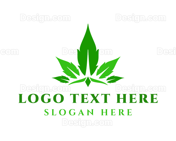 Green Cannabis Crown Logo