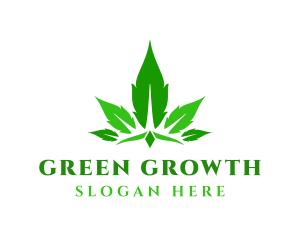 Green Cannabis Crown logo design