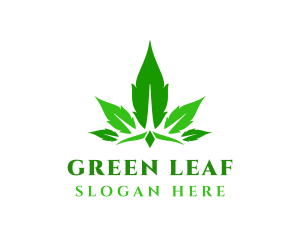 Green Cannabis Crown logo design