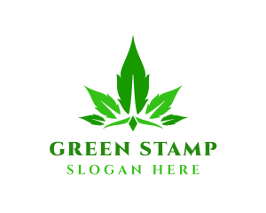 Green Cannabis Crown logo design