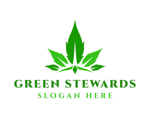 Green Cannabis Crown logo design