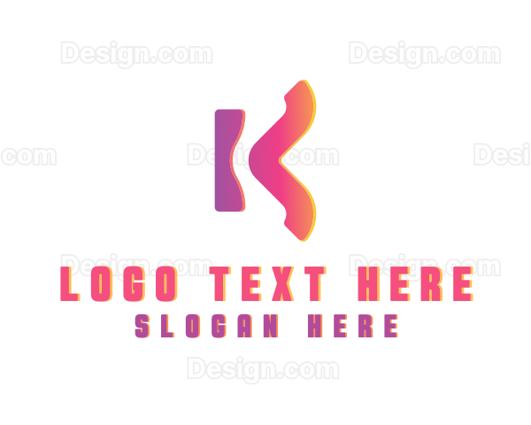 Gradient Software App Letter K Logo