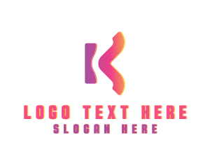 Gradient Software App Letter K logo