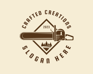 Chainsaw Timber Cutter logo design