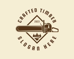 Chainsaw Timber Cutter logo design