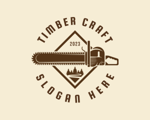 Chainsaw Timber Cutter logo design