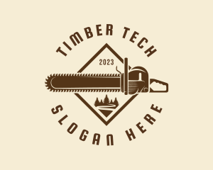 Chainsaw Timber Cutter logo design