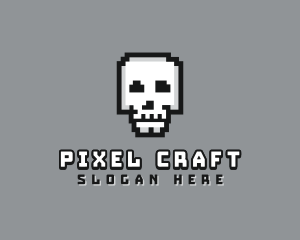 Skull Pixel Gaming logo design