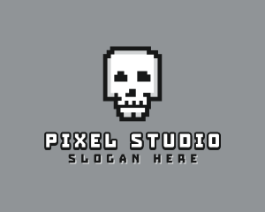 Skull Pixel Gaming logo design