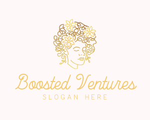 Woman Afro Flower logo design