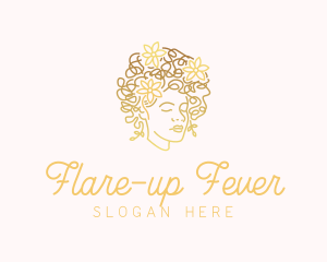 Woman Afro Flower logo design