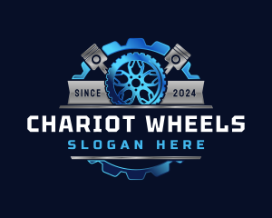 Gear Piston WHeel logo design