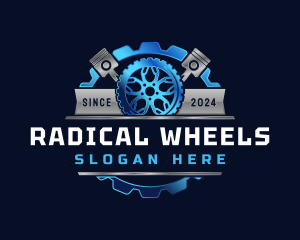 Gear Piston WHeel logo design