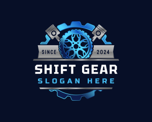 Gear Piston WHeel logo design