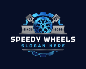 Gear Piston WHeel logo design