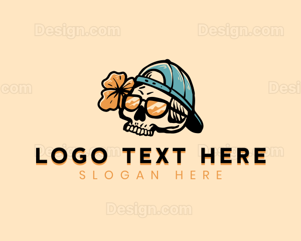 Flower Skull Beach Logo