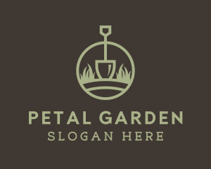 Grass Lawn Shovel logo design