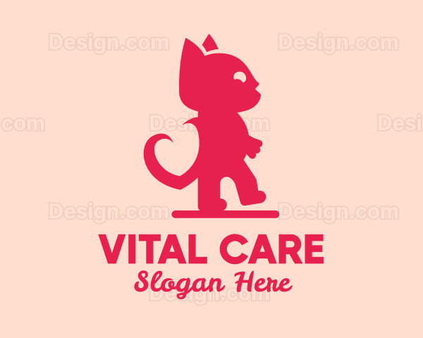 Pink Love Cat Logo