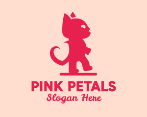 Pink Love Cat  logo design