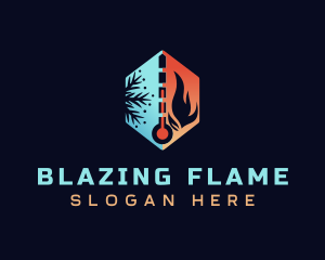 Flame Ice Thermometer logo design