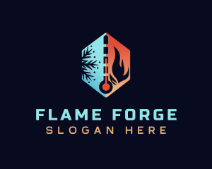 Flame Ice Thermometer logo design