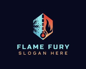 Flame Ice Thermometer logo design