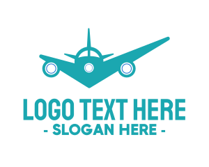 Teal Airplane Checkmark logo