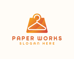 Fashion Hanger Paper Bag logo design