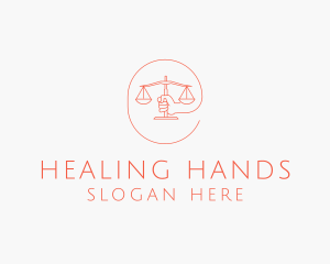 Hand Law Scale  logo design