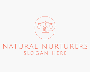 Hand Law Scale  logo design